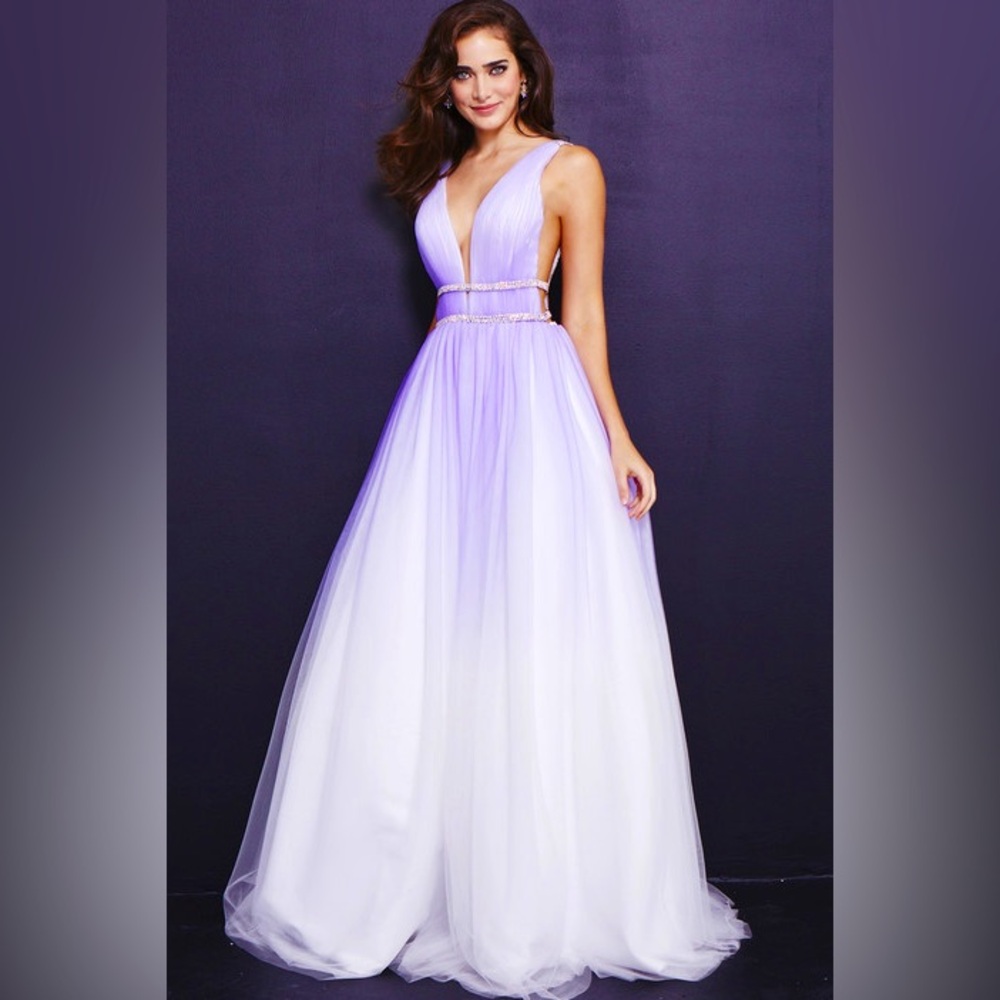 Jovani Purple Ombre Designer Dress